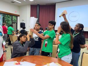 STEM Ambassadors work on their poster presentations