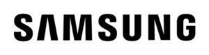 black letters that spell out Samsung
